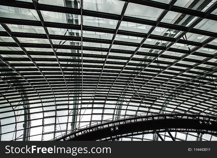 Grayscale Photography Of Ceiling