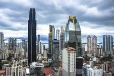 Panama City Skyline - Modern City Skyline - Skyscraper Building Panorama - Stock Photography