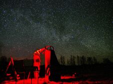 Astronomer And Milky Way Stars On Night Sky Stock Image