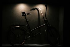Stylish Hipster Bicycle In Modern Interior Of City Cafe Stock Images