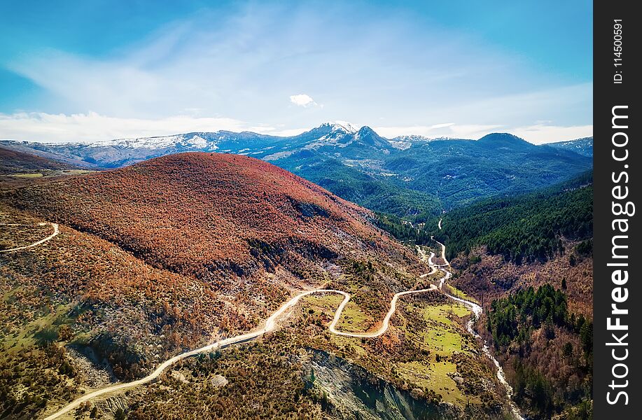 Windy Road in the Albanian Alps