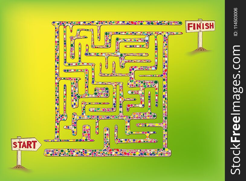 Maze game for kids and adults. Get from start to finish through the stone maze.