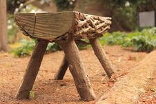 Wooden Bench In The Garden Stock Images