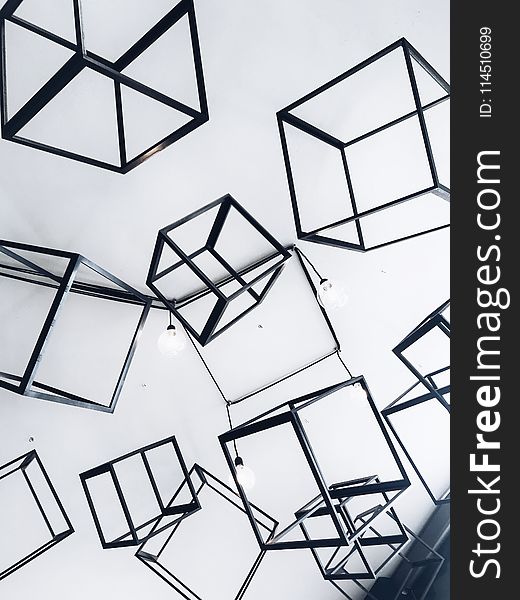 Gray Metal Cubes Decorative