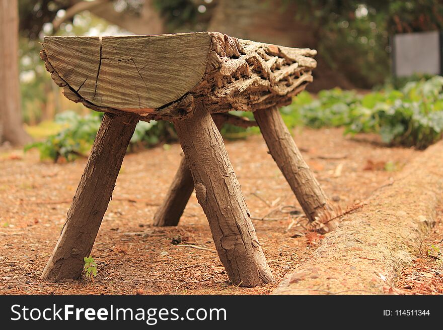 Wooden Bench In The Garden