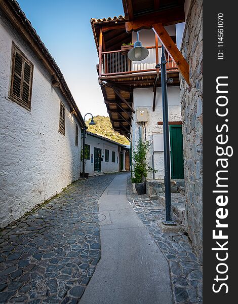 A typical alley of a cypriot village found on the mountains. This an alley from Kalopanayiotis. A typical alley of a cypriot village found on the mountains. This an alley from Kalopanayiotis