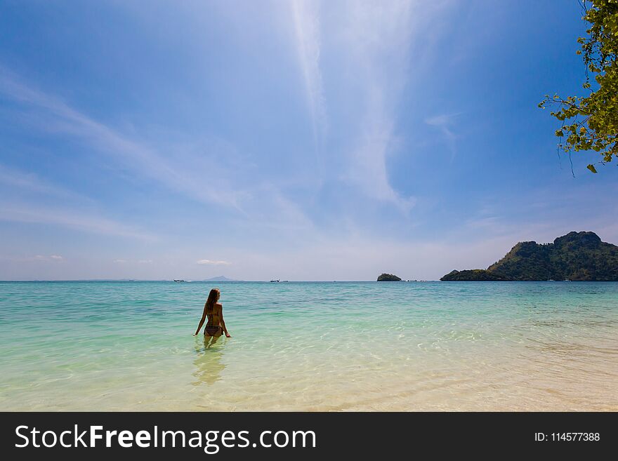 Tourist on Koh Poda island