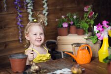 Baby Girl Plant Flowers Stock Photos Baby Girl Plant Flowers Stock Photos