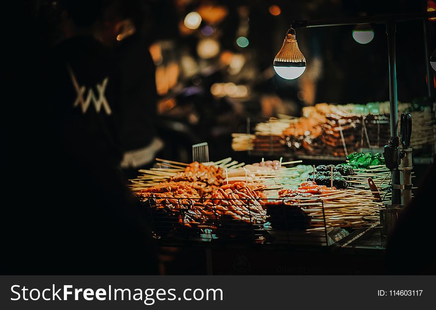 Photo Of Street Foods On Cart At Night