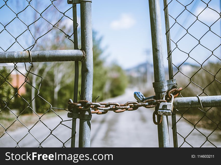 Cyclone Fence In Shallow Photography