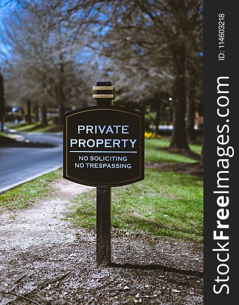 Black and White Private Property Signage