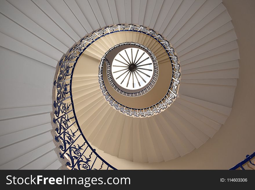 White Concrete Spiral Stairway