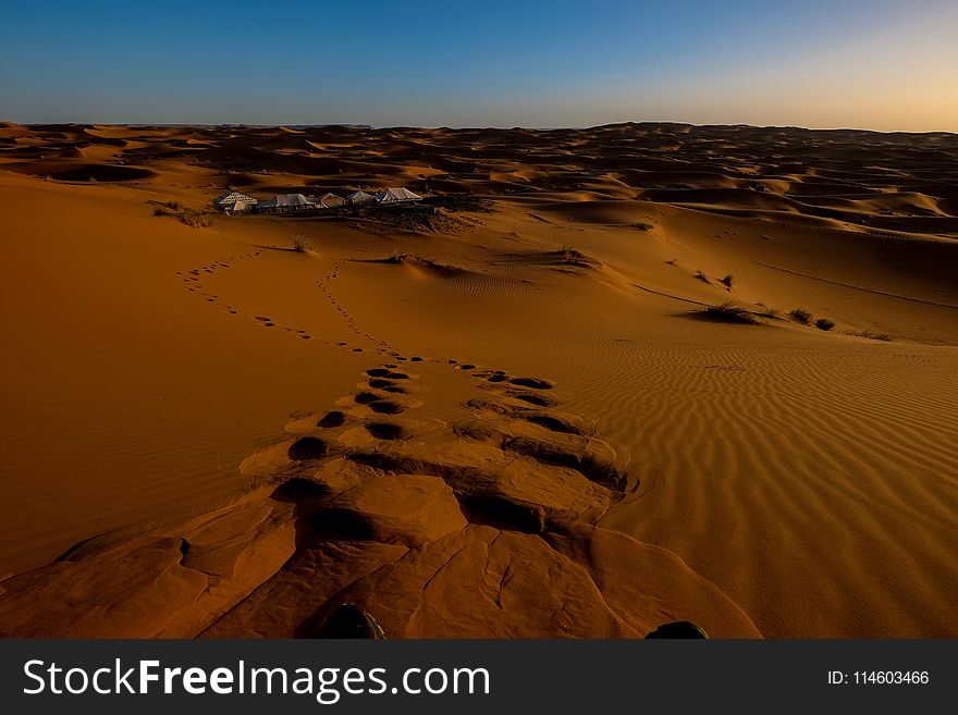 Footprints in Desert