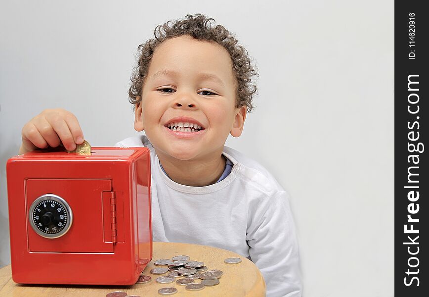 Image of a little boy saving