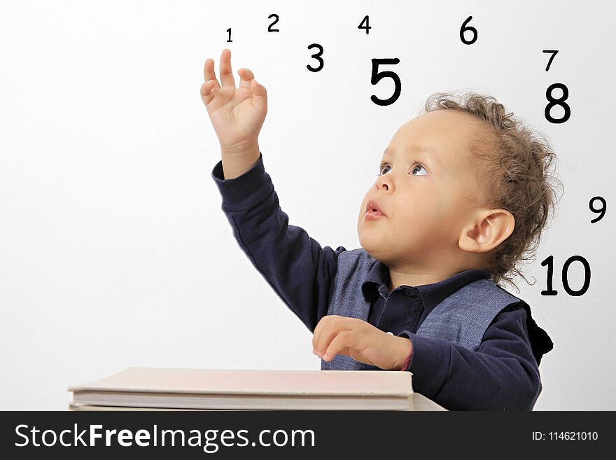 Image of a child learning numbers