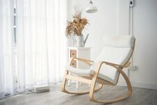 Vintage Rocking Chair Decoration In Living Room Royalty Free Stock Photo