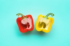 Yellow Of Bell Pepper,chilli Slice Royalty Free Stock Photos