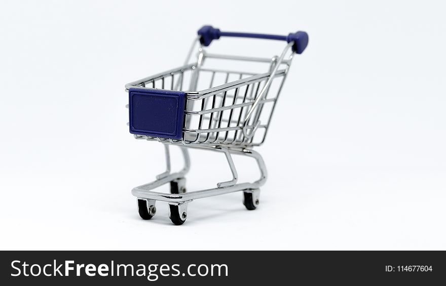 Gray Steel Shopping Cart