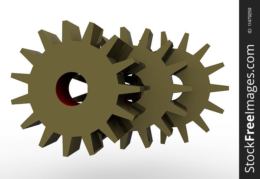 An illustration of isolated gears