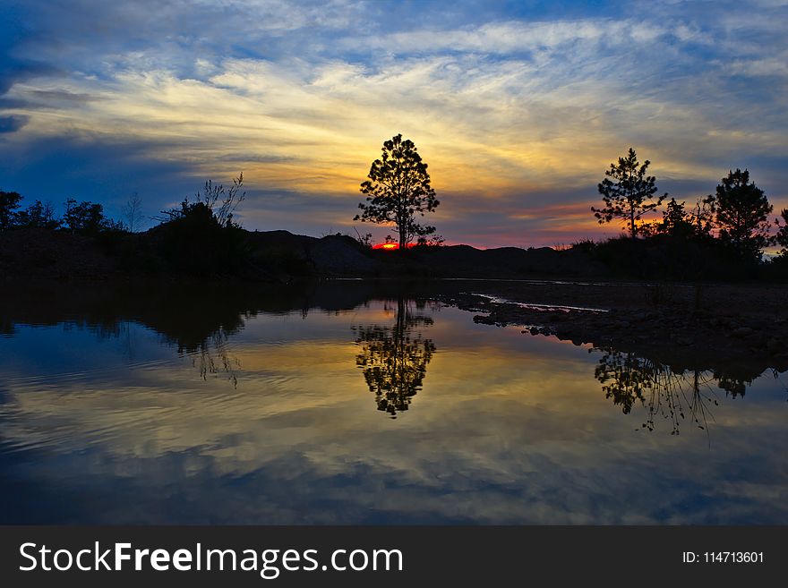 Reflection, Nature, Sky, Sunrise