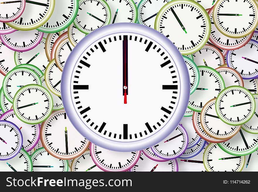 Clock, Line, Font, Circle