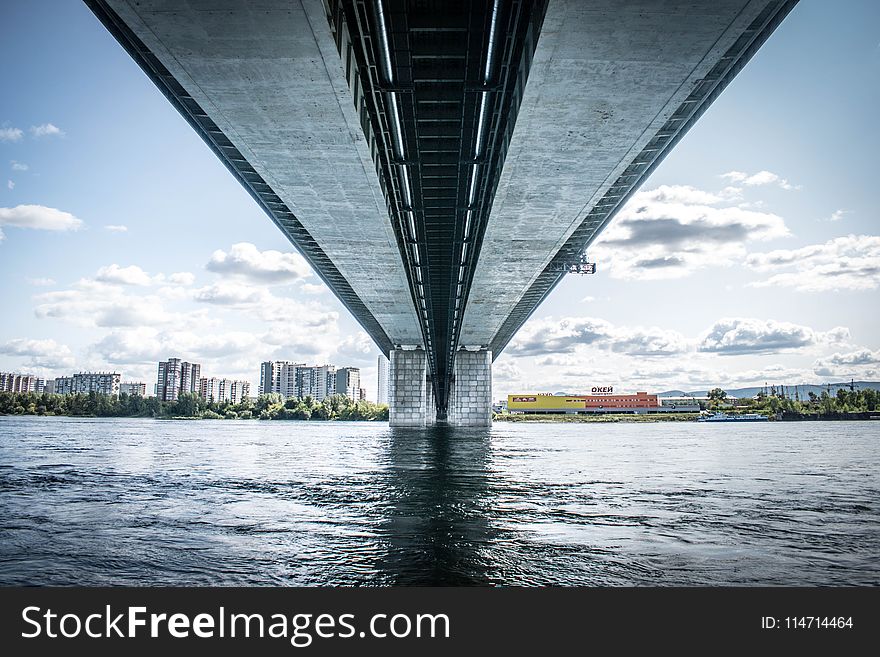 Bridge, Water, Sky, Fixed Link