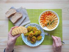 Dishes Of Chickpeas. Hummus. Lean Middle Eastern Cuisine. Stock Photography Dishes Of Chickpeas. Hummus. Lean Middle Eastern Cuisine. Stock Photography