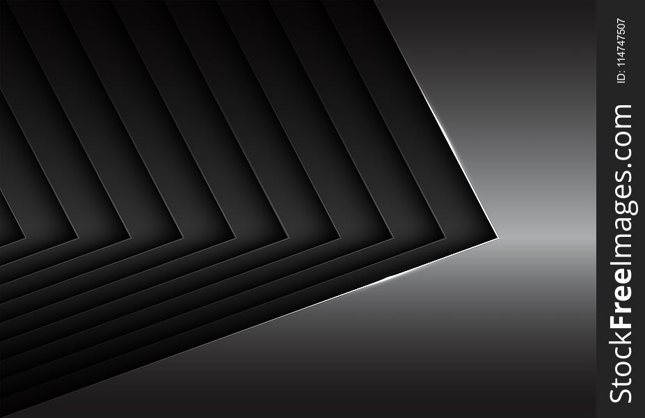 Abstract black gray metal arrow design modern futuristic background vector