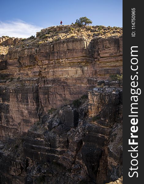 Man Standing On Cliff