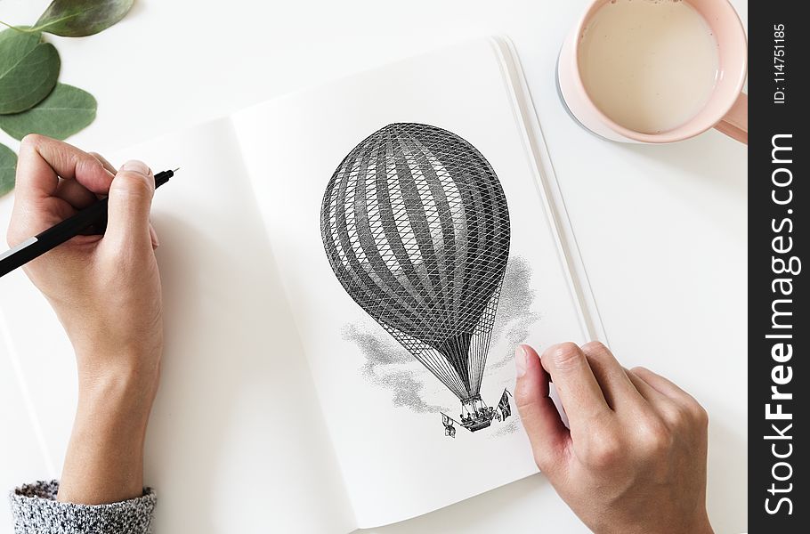 Hot Air Balloon Sketch