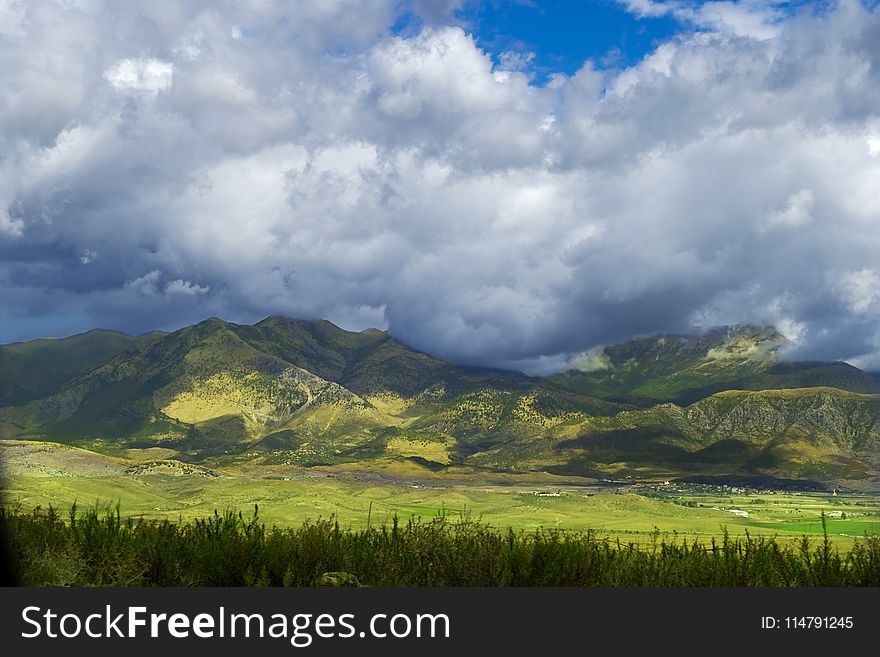 Highland, Sky, Grassland, Mount Scenery