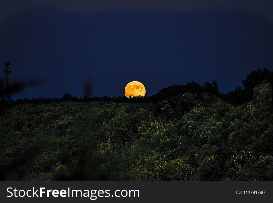 Nature, Sky, Moon, Moonlight