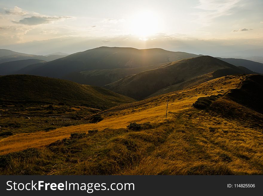 Landscape Photo of Brown Mountain Range