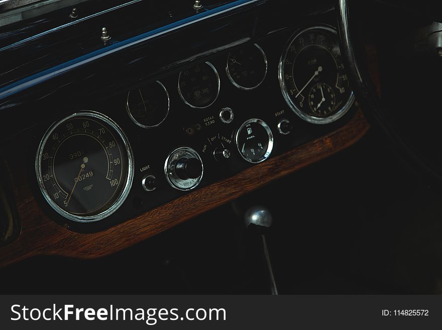 Photography of a Classic Car Gauge