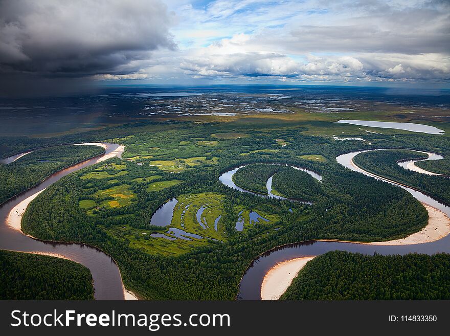 Landscape With River And Clouds