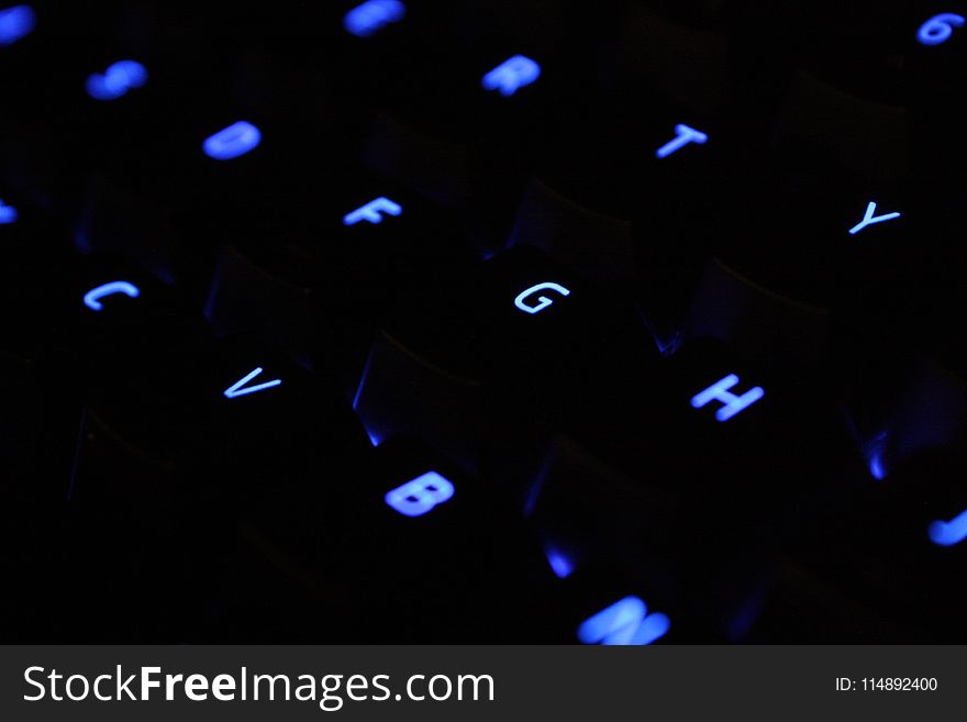 Close Up Shot Of Black Computer Keyboard