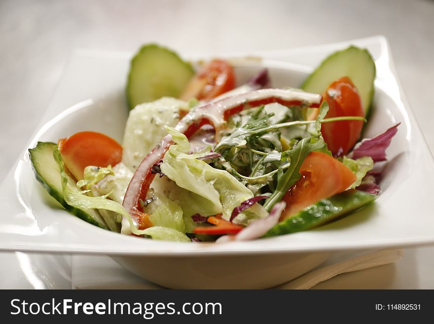 Close-Up Photo of Vegetable Salad on Bowl