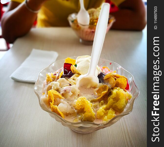 HALO-HALO on a hot summer day after a hard day work. HALO-HALO on a hot summer day after a hard day work