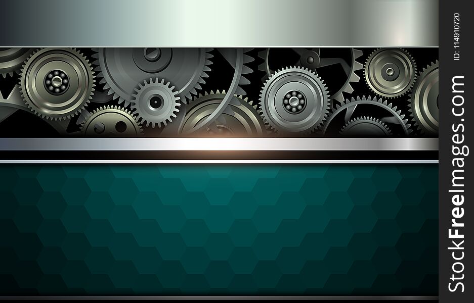 Background Metallic With Gears