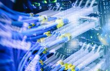 Close Up Fiber Optic Cable. Servers Racks Royalty Free Stock Photos Close Up Fiber Optic Cable. Servers Racks Royalty Free Stock Photos