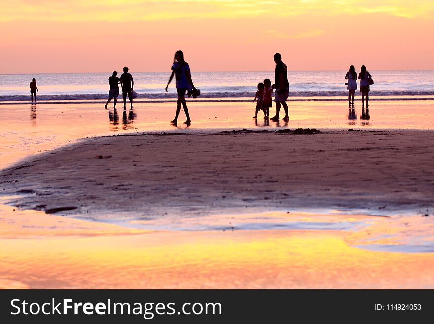 Afternoon reflecting the golden color on Baliâ€™s Kuta. Afternoon reflecting the golden color on Baliâ€™s Kuta