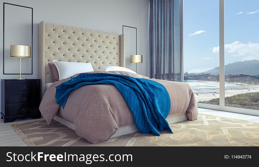 Modern Bedroom Interior Design 3d Render 3d Illustration