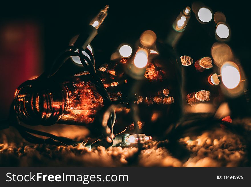 Shallow Focus Photography of String Lights