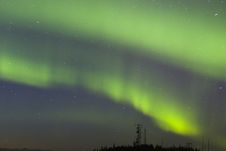 Aurora Strips Over Antennas Royalty Free Stock Image