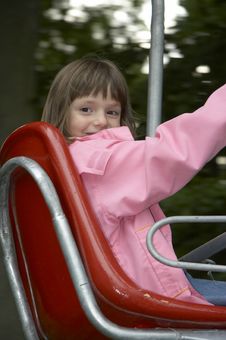 Young Girl On The Playground-lift Royalty Free Stock Photography