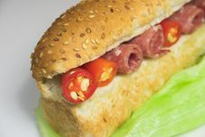 Ham Chili And Lettuce Sandwich Royalty Free Stock Images Ham Chili And Lettuce Sandwich Royalty Free Stock Images