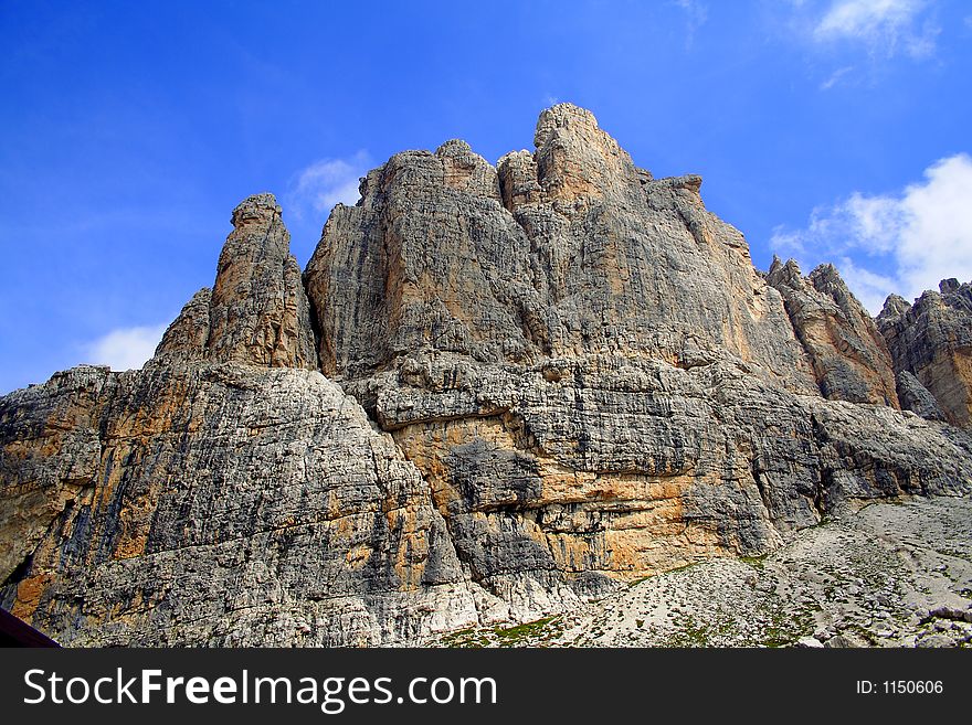 A rock peak in Brenta dolomites, around Madonna di Campiglio. A rock peak in Brenta dolomites, around Madonna di Campiglio