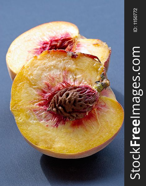 Ripe juicy fleshy peaches