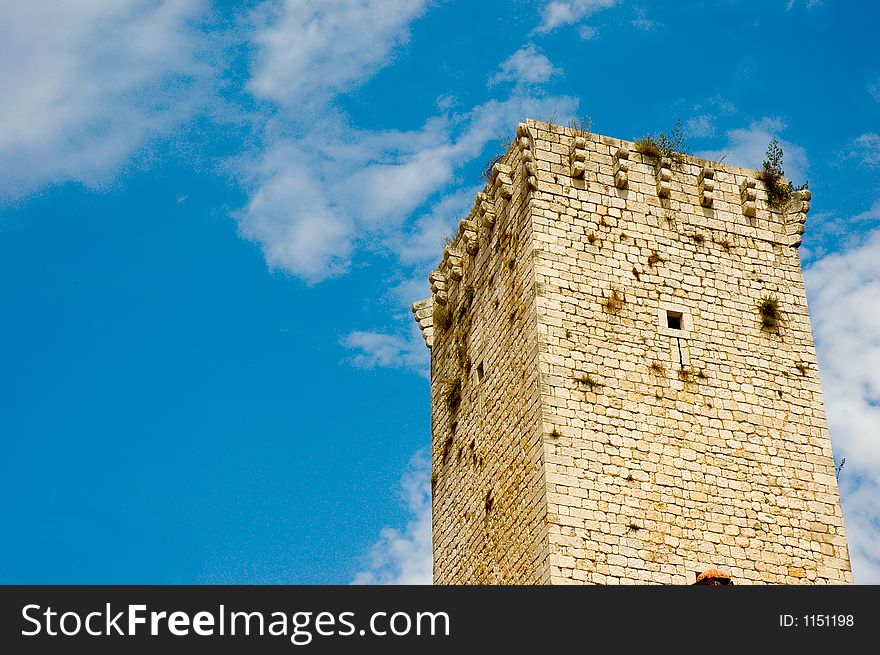 A XII century high and lonely tower in Castelforte, southern Italy. A XII century high and lonely tower in Castelforte, southern Italy