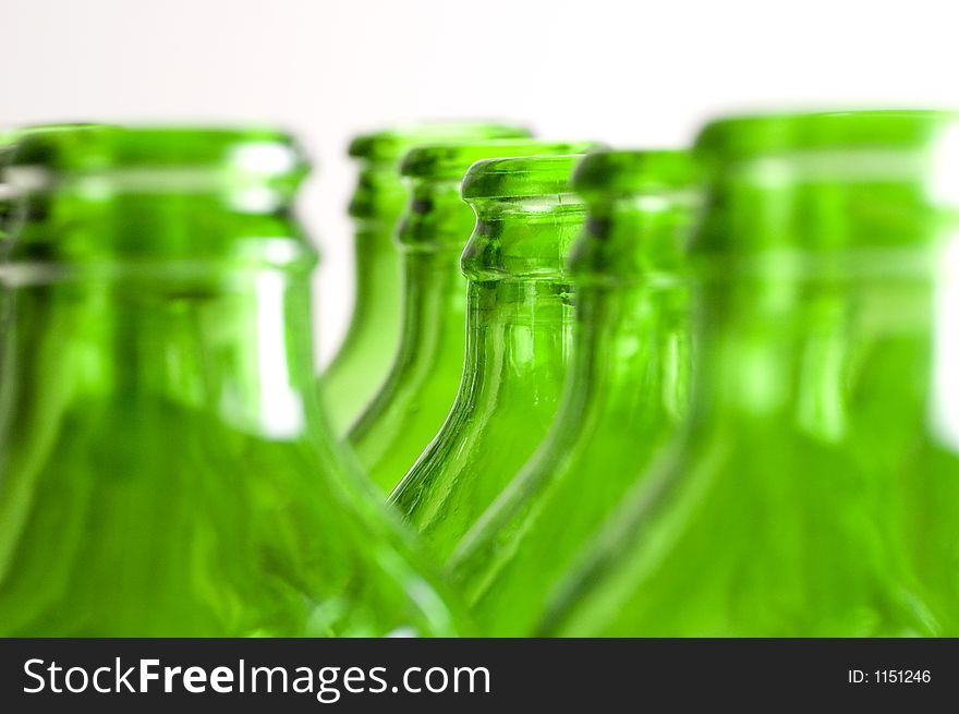 A Group Of Green Beer Bottles